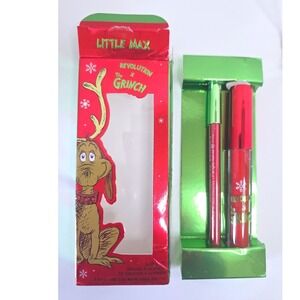 Revolution x The Grinch Little Max Lip Kit Red Liquid Lipstick and Lip Liner Set